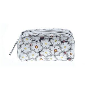 Brighton White Floral Double-Zip Cosmetic Case